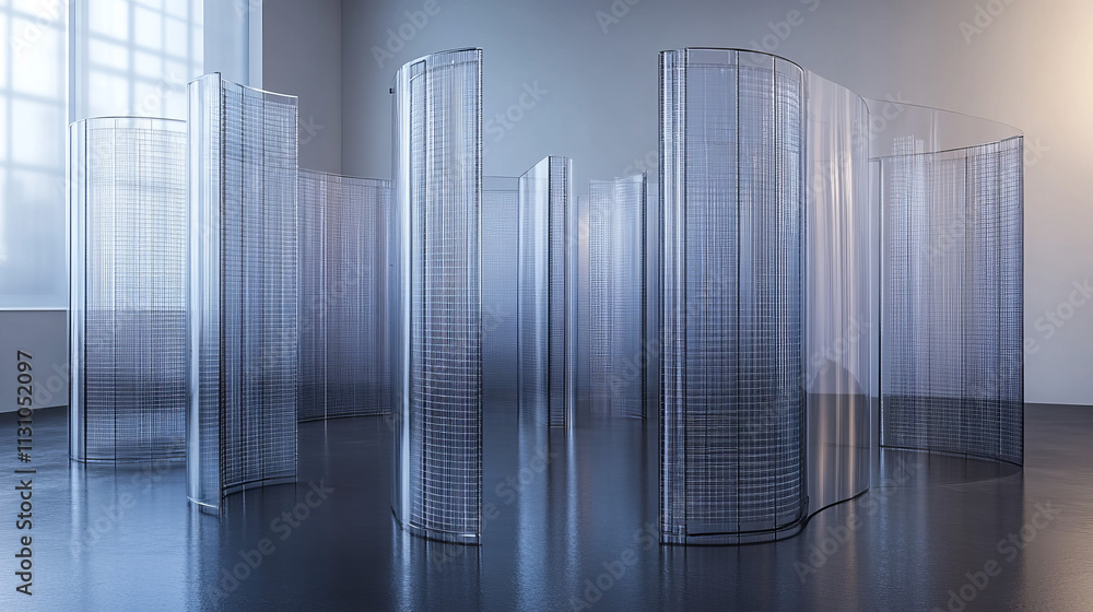 Poster bubble shields, protection force fields. vector realistic set of safety energy barrier, security def