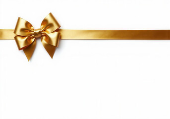 Fototapeta premium Golden bow on white background 