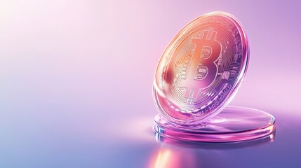 Dollar coin currency circulation money collector investment. A vibrant, stylized Bitcoin coin set against a colorful background, symbolizing digital currency and innovation.