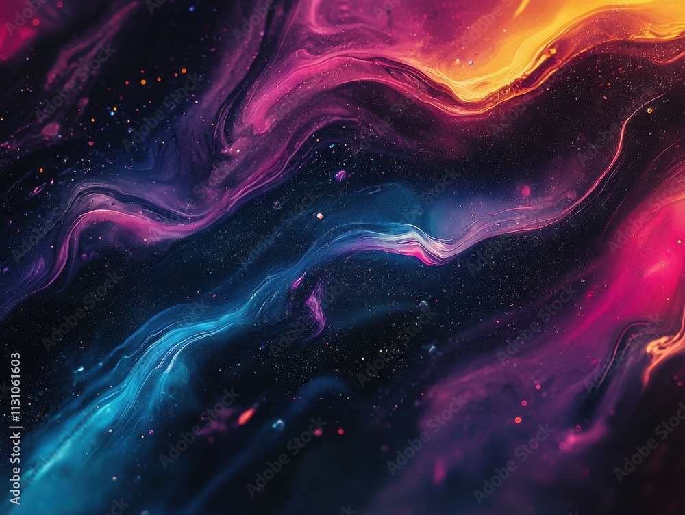 Poster dynamic color flow aurora borealis-inspired abstract art and motion graphics