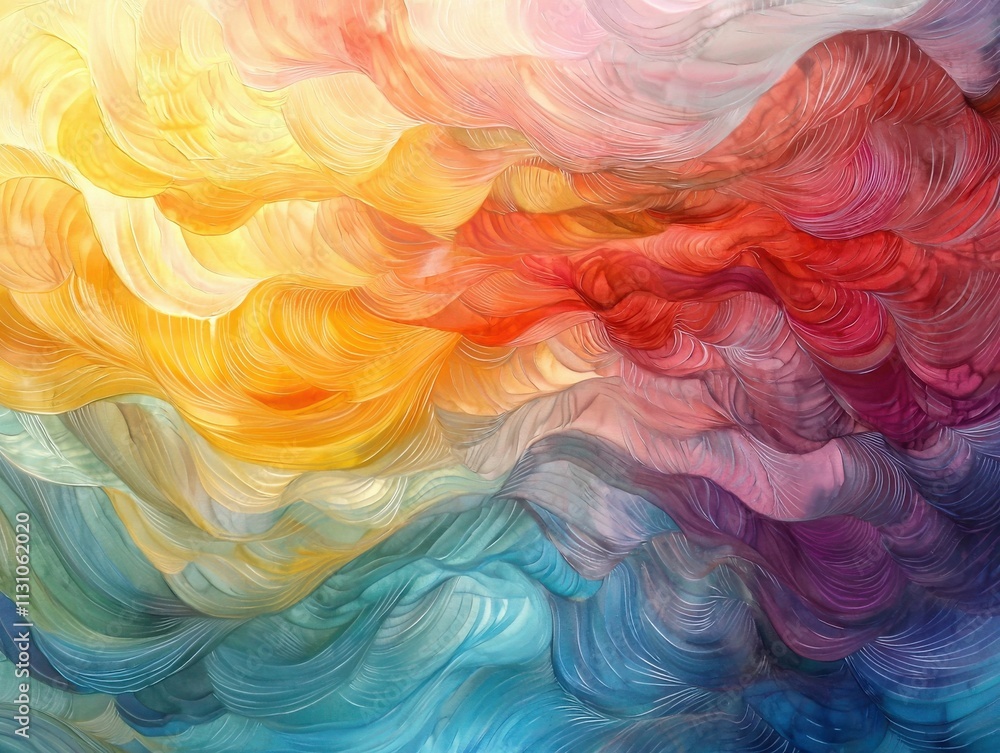 Poster serene concentric waves of soft colors on a calming abstract canvas