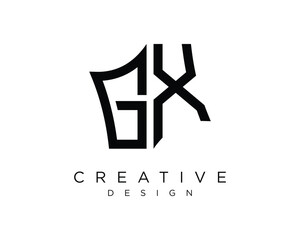 Obraz premium GX letter logo design vector art