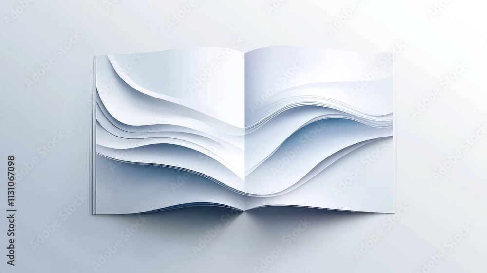 Poster fold leaflet mockup. blank trifold paper template. white a4 booklet page design mock up. triple zigz