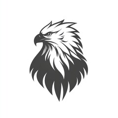 Obraz premium Majestic eagle head profile, stylized monochrome vector illustration.
