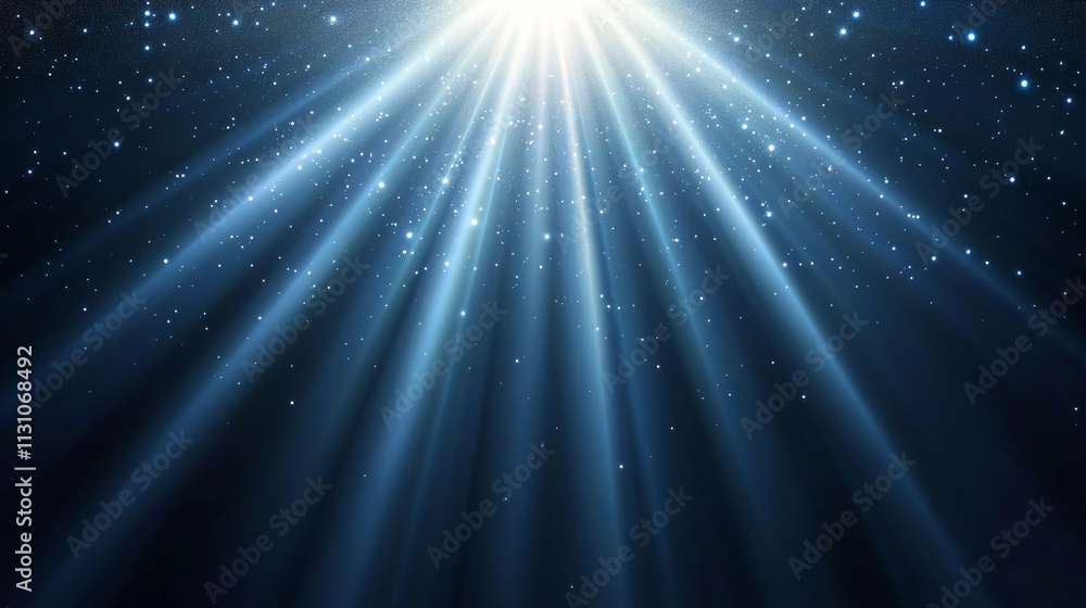 Poster horizontal blue light line with fade effect. realistic vector illustration set of glow flare burst w