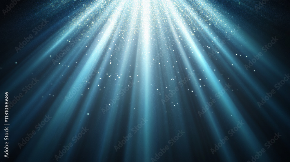 Aufkleber horizontal blue light line with fade effect. realistic vector illustration set of glow flare burst w