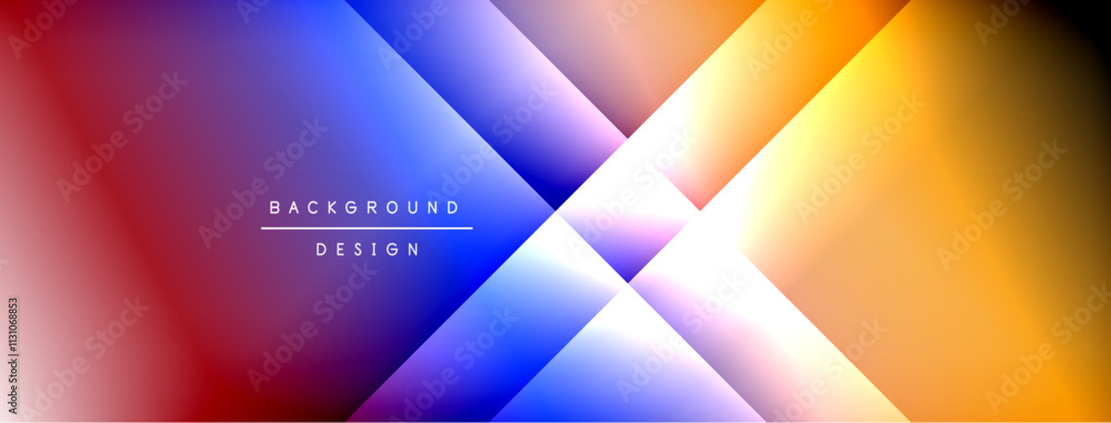 Poster Dynamic shadow lines with gradient colors geometric background