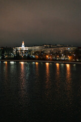 Minsk, night landscape with river