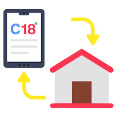 Obraz premium A colored design icon of home temperature