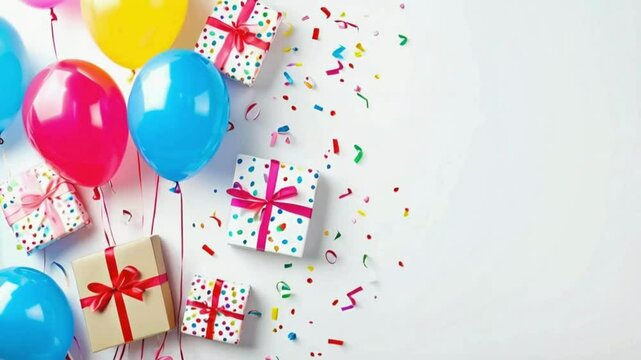 Birthday balloons with gifts