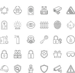 Fototapeta premium Safety Security Icons Protection, Surveillance, and Emergency Preparedness