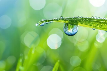 Serenity in Nature. Tranquil Scene with Plant and Water.
