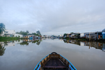 Houses on the Mekong River in Can Tho, Vietnam