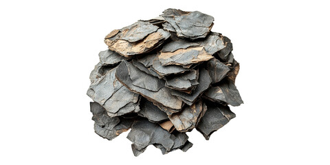 Pile of slate rocks isolated on transparent background