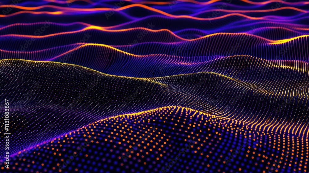 Aufkleber Abstract digital waves in vibrant colors create a mesmerizing visual effect.