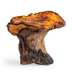 Vibrant Orange and Black Mushroom Close-Up on a Transparent Background