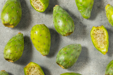 Organic Raw Green Prickly Pear Fruit Ready to Eat
