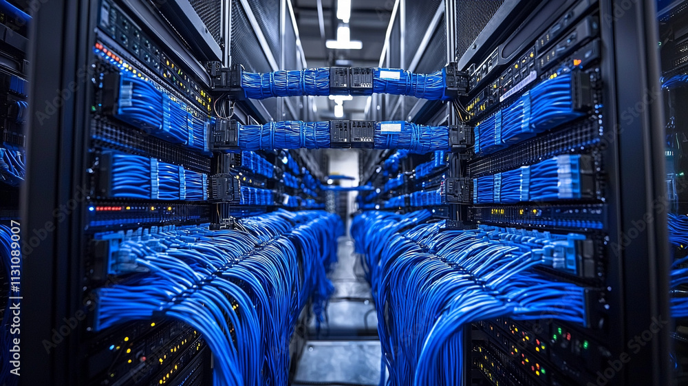 Poster ai generate insights data center infrastructure technology hub network management industrial environ