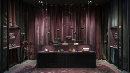 Fototapeta premium Elegant Luxury Handbag Display in Stylish Boutique Interior