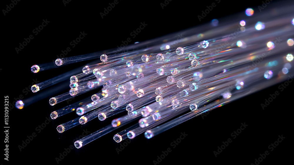 Aufkleber ai generate fiber optic technology laboratory image capture dark environment close-up view innovativ