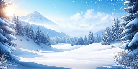 Obraz premium Scenic winter setting with a stunning snowy landscape perfect for a copy space image