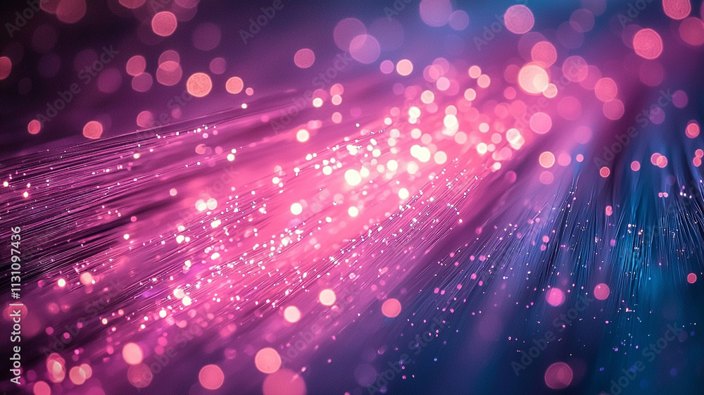 Poster vibrant light trails and bokeh effects abstract digital art ai generated visual spectacle technology