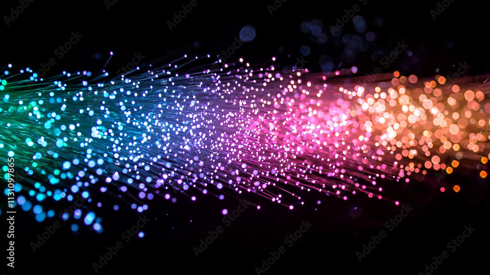 Poster ai-generated colorful light trails digital space abstract art nighttime close-up ai creativity explo