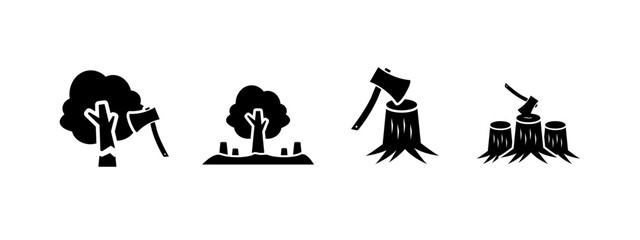 Obraz premium deforestation icon vector illustration. deforestation icon in black style - stock vector.