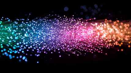 Ai-generated colorful light trails digital space abstract art nighttime close-up ai creativity exploration