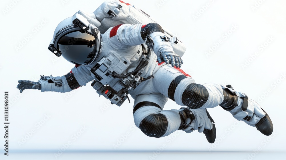 Aufkleber An astronaut in a spacesuit floating in zero gravity, showcasing space exploration.