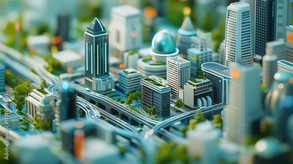 Poster close-up view of smart sensors and iot devices in a modern urban environment with gigapixel clarity