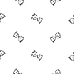 Simple seamless pattern with hourglass. Hand drawn icons, signs and symbols of business, marketing and politics. Vector editable background