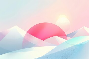 Ethereal Horizon. Azure and Pink Artistic Material Property with Magenta Highlights in the Sky