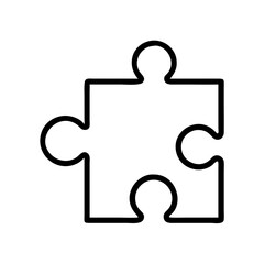 Obraz premium puzzle piece awareness icon, mental health line art, health awareness icon - simple black line art icon of puzzle piece awareness, for mental health celebrations. health awarenes vector art.