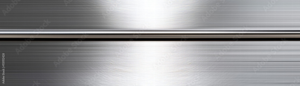 Poster material science metals strength. smooth metallic surface with reflections and subtle gradients.