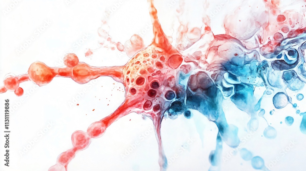 Aufkleber abstract biomedical art: microscopic view of cellular structures