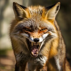 Obraz premium Angry Aggressive Fox Wildlife Animal Portrait
