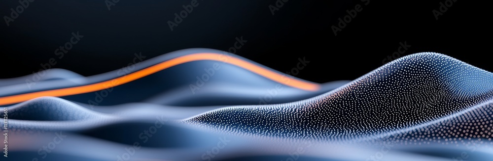 Poster lightwaved and circular neon elements with swoosh effect and round snowflakes or sparkles. realistic