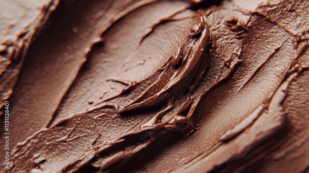 Poster rich, velvety mocha mousse spreads enticingly across a surface, showcasing its creamy texture and in