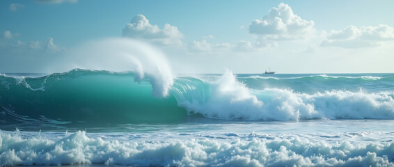 Obraz premium sea waves, generative ai