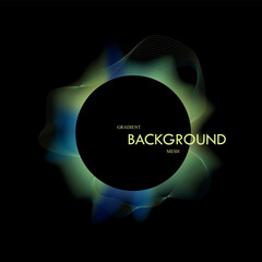 Gradient mesh circle background with halo effect and template text.