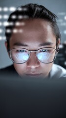 Fototapeta premium IT professional developing computer chip design through artificial intelligence Generative aI