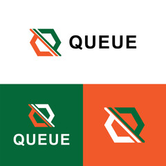 Simple Initial Letter Q Logo isolated on different Background. Usable for Business and Branding Logos. Flat Vector Logo Design Template Element.
