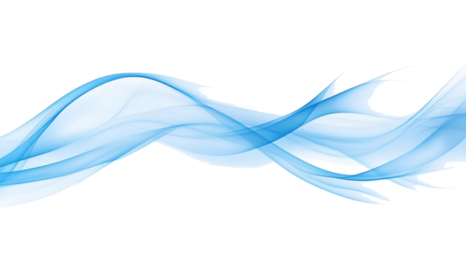 Blue abstract smoke waves on a white background