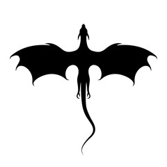 Silhouette of a flying dragon