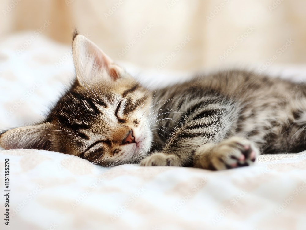 Wall mural cat on the bed