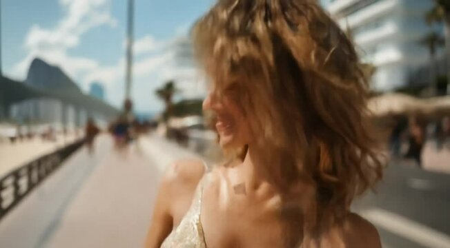 brazilian woman in biquini on the beach 