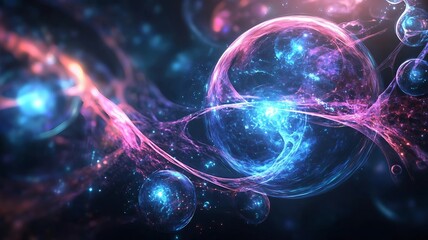 Depths of scientific knowledge: space, space, universe, galaxy, microcosm, macrocosm, space and nuclear research, energy and matter