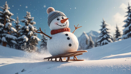 Obraz premium snowman in the snow