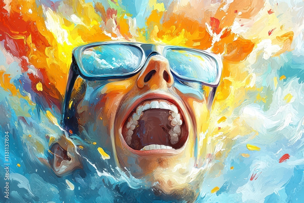 Poster exploding emotions a surreal portrait